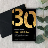 Invitation Elegant black and gold 30th Birthday Party