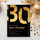 Invitation Elegant black and gold 30th Birthday Party