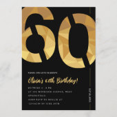 Invitation Elegant black and gold 60th Birthday Party (Devant)