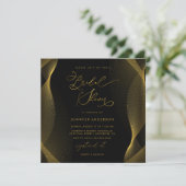 Invitation Elegant Black and Gold Bridal Shower (Debout devant)