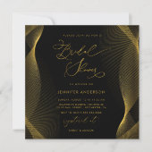 Invitation Elegant Black and Gold Bridal Shower (Devant)