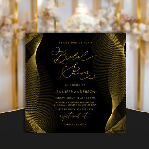 Invitation Elegant Black and Gold Bridal Shower