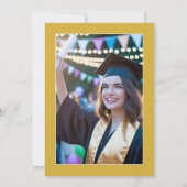 Invitation Élégant Black and Gold Pineapple Graduation Party (Dos)