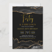 Invitation Elégant Black and Gold Quarty et Fabulous (Devant)