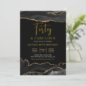 Invitation Elégant Black and Gold Quarty et Fabulous (Debout devant)