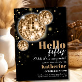 Invitation Elégant Black and Gold Shhh c'est une Surprise 50è