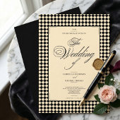 Invitation Elegant Black and Ivory Old Money Style Wedding