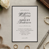 Invitation Elegant Black and Ivory Old Money Wedding