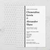 Invitation Elegant Black and White Art Deco Style (Devant / Derrière)