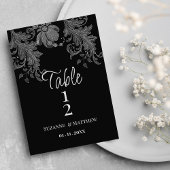 Invitation Elegant black and white floral lace Table Numbers