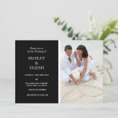 Invitation Elegant Black and White Mariage damassé (Debout devant)