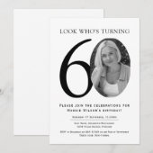 Invitation Elegant Black and White Photo Birthday (Devant / Derrière)