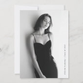 Invitation Elegant Black and white photo Graduation (Dos)