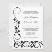 Invitation Elegant Black and White Swirls (Devant)