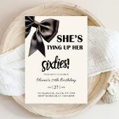 Invitation Elégant Black Bow 70e anniversaire