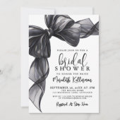 Invitation Elegant Black Bow Bridal Shower (Devant)