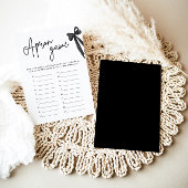 Invitation Élégant Black Bow Fête des mariées Apron Jeu