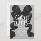 Invitation Élégant Black Bow Graduation Party (Devant)