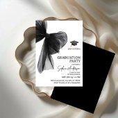 Invitation Elegant Black Bow Graduation Party
