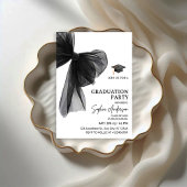 Invitation Elegant Black Bow Graduation Party