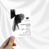 Invitation Elegant Black Bow Graduation Party