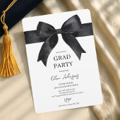 Invitation Élégant Black Bow Graduation Party