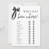 Invitation Elégant Black Bow Moderne Qui A Été Où Jeu (Devant)