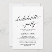 Invitation Élégant Black Calligraphy Bachelorette Party (Devant)