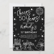 Elégant Black Cheers à 50 ans Anniversaire
