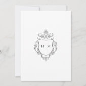 Invitation Elégant Black Chinoiserie Bird & Crest Mariage (Dos)