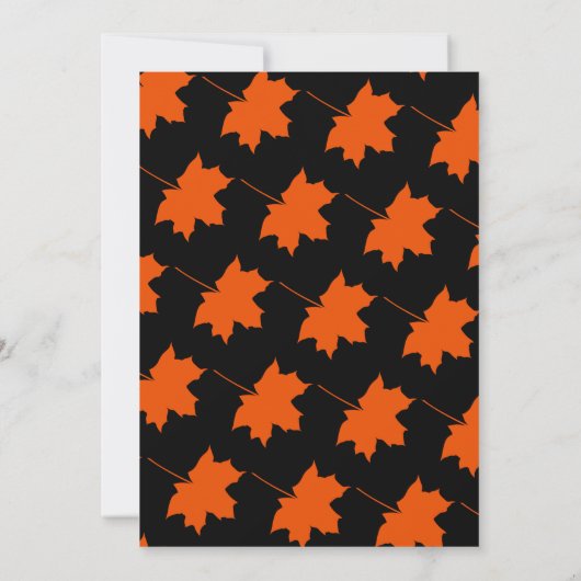 Invitation Élégant Black Fall Feuilles Chic Floral Baby showe (Dos)