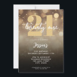 Invitation Elégant Black Gold 21e anniversaire<br><div class="desc">Une simple invitation moderne 21ème anniversaire avec une élégante typographie de script de calligraphie et un design minimaliste en noir et or.</div>