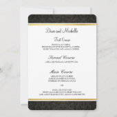 Invitation Elégant Black & Gold 50th Mariage Anniversary Menu (Dos)