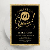 Invitation Elegant Black Gold 60th Birthday