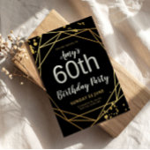Invitation Elegant Black & Gold 60th Birthday Party
