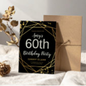 Invitation Elegant Black & Gold 60th Birthday Party