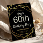 Invitation Elegant Black & Gold 60th Birthday Party
