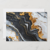 Invitation Elégant Black Gold Agate Photo 60e anniversaire (Dos)