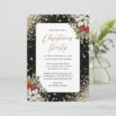 Invitation Elegant Black Gold Botanical Christmas Party (Debout devant)