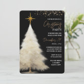 Invitation Elegant Black & Gold Christmas Party  (Debout devant)