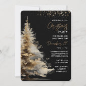 Invitation Elegant Black & Gold Christmas Party (Devant)