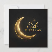 Invitation Elegant Black & Gold Eid Mubarak Card – Premium Is (Dos)