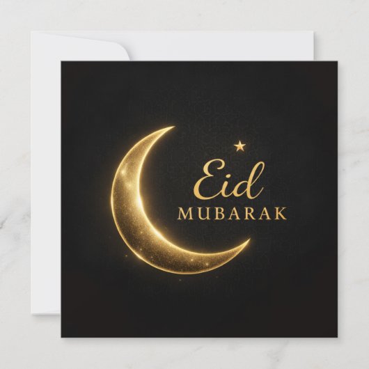Invitation Elegant Black & Gold Eid Mubarak Card – Premium Is (Devant)