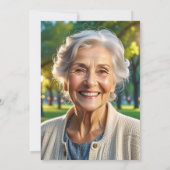 Invitation Elegant Black Gold Glitter 88th Birthday Photo (Dos)