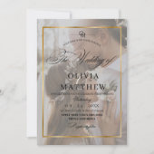 Invitation Elégant Black & Gold Overlay 2 Mariage photo (Devant)