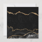 Invitation Elégant Black Gold Parties scintillant Agate Quinc (Dos)