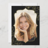 Invitation Elégant Black Gold Photo Surprise 30e anniversaire (Dos)