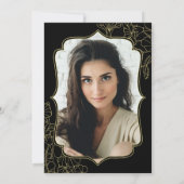 Invitation Elégant Black Gold Photo Surprise 40e anniversaire (Dos)