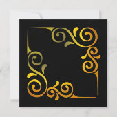 Invitation Elégant Black Gold & Red 10e anniversaire Mariage (Dos)