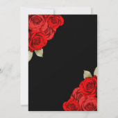 Invitation Elegant Black Gold Red Roses 18th Birthday Debut (Dos)